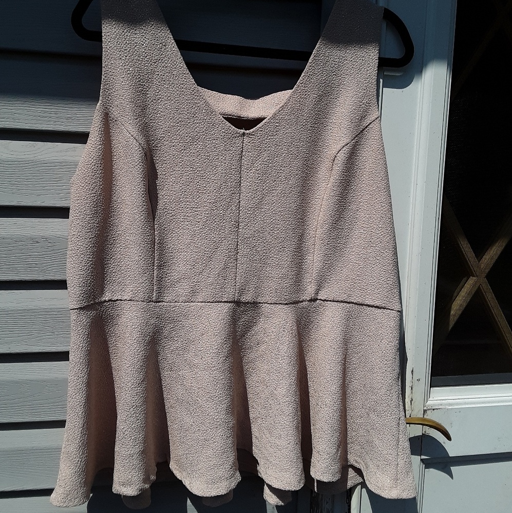 Forever 21 2X Rose Gold Pemplum Top